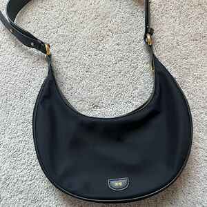 JW PEI Black Hobo Bag with Gold Accents